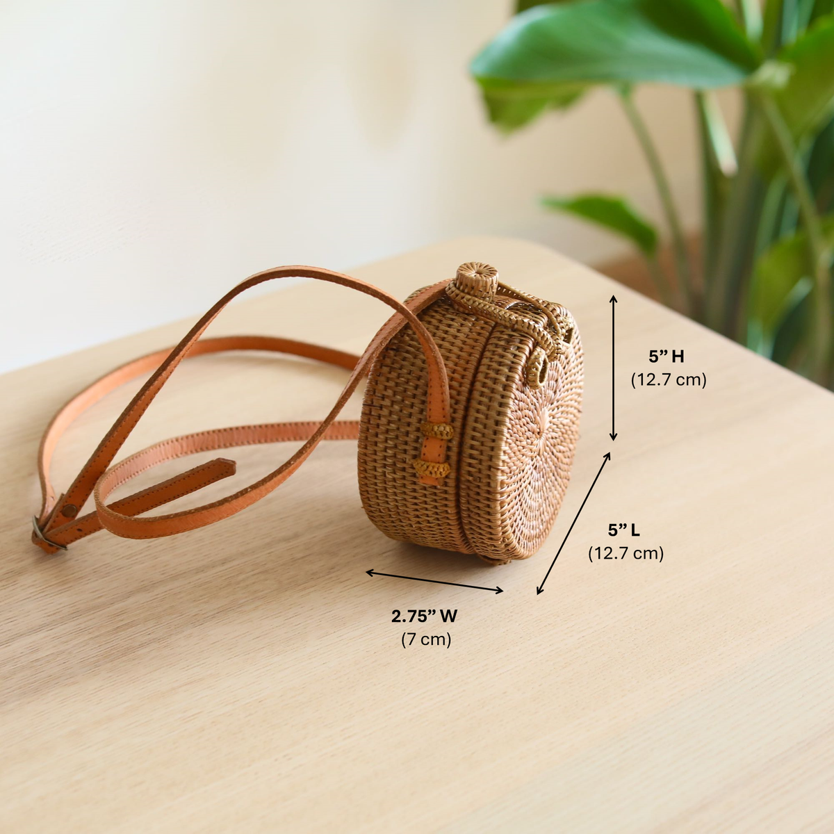 Bali Round Mini Rattan Bag - Mia