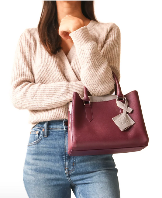 EXCLUSIVE - Tin Marin Emma Satchel - Burgundy/Taupe