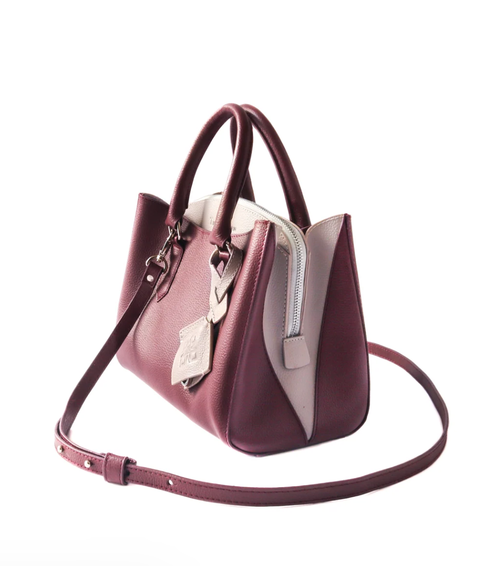EXCLUSIVE - Tin Marin Emma Satchel - Burgundy/Taupe