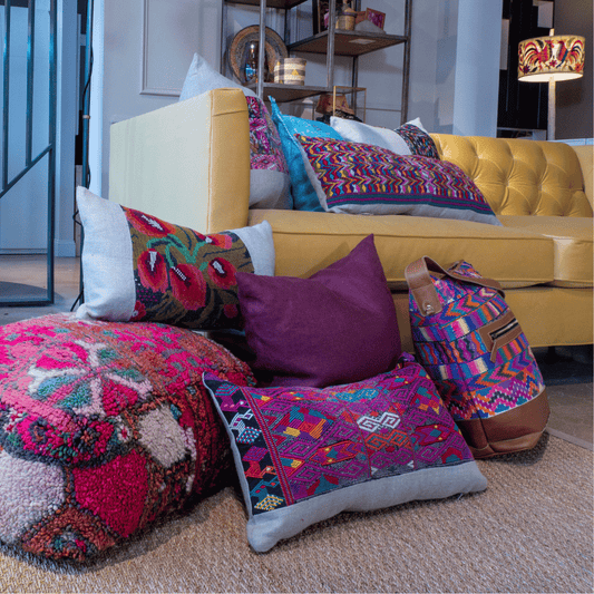 Huipil & Hemp Throw Pillow Cover