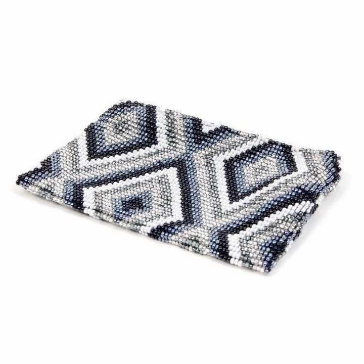 Beaded Seed Bead Geometric Coin Purse - Guatemala