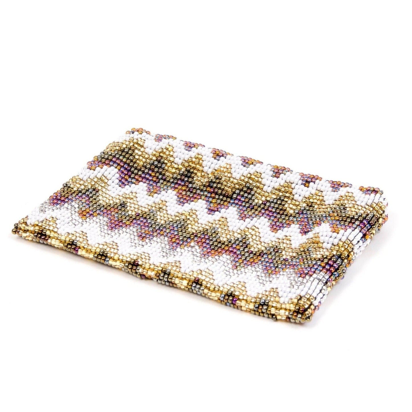 Beaded Seed Bead Geometric Coin Purse - Guatemala