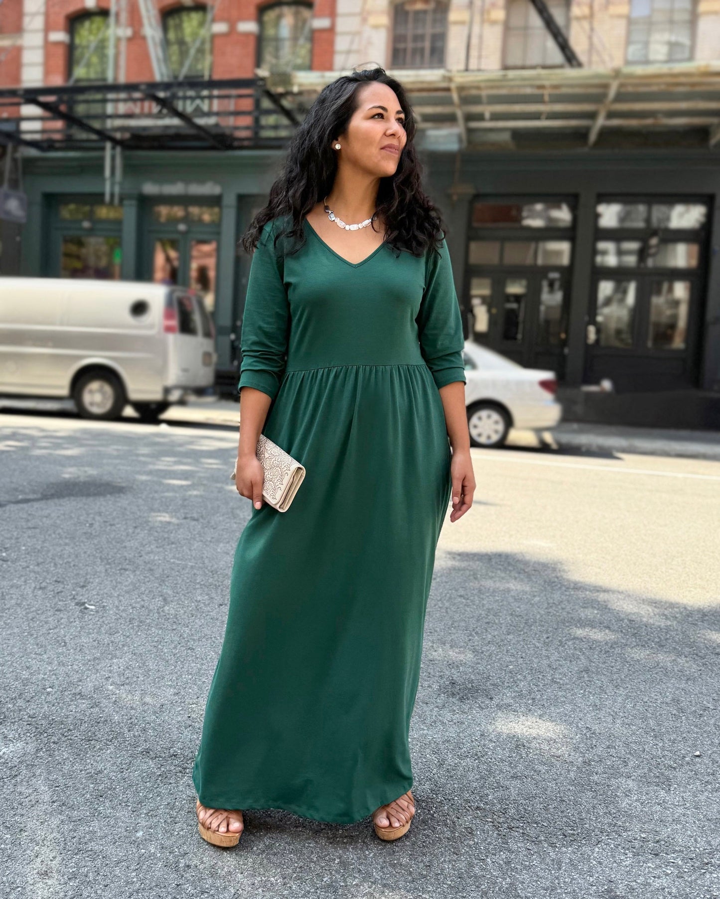 BRIE Maxi Dress in Dark Green