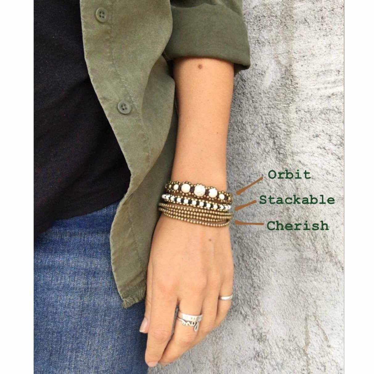 Cherish Brass Bead Adjustable Bracelet - Thailand
