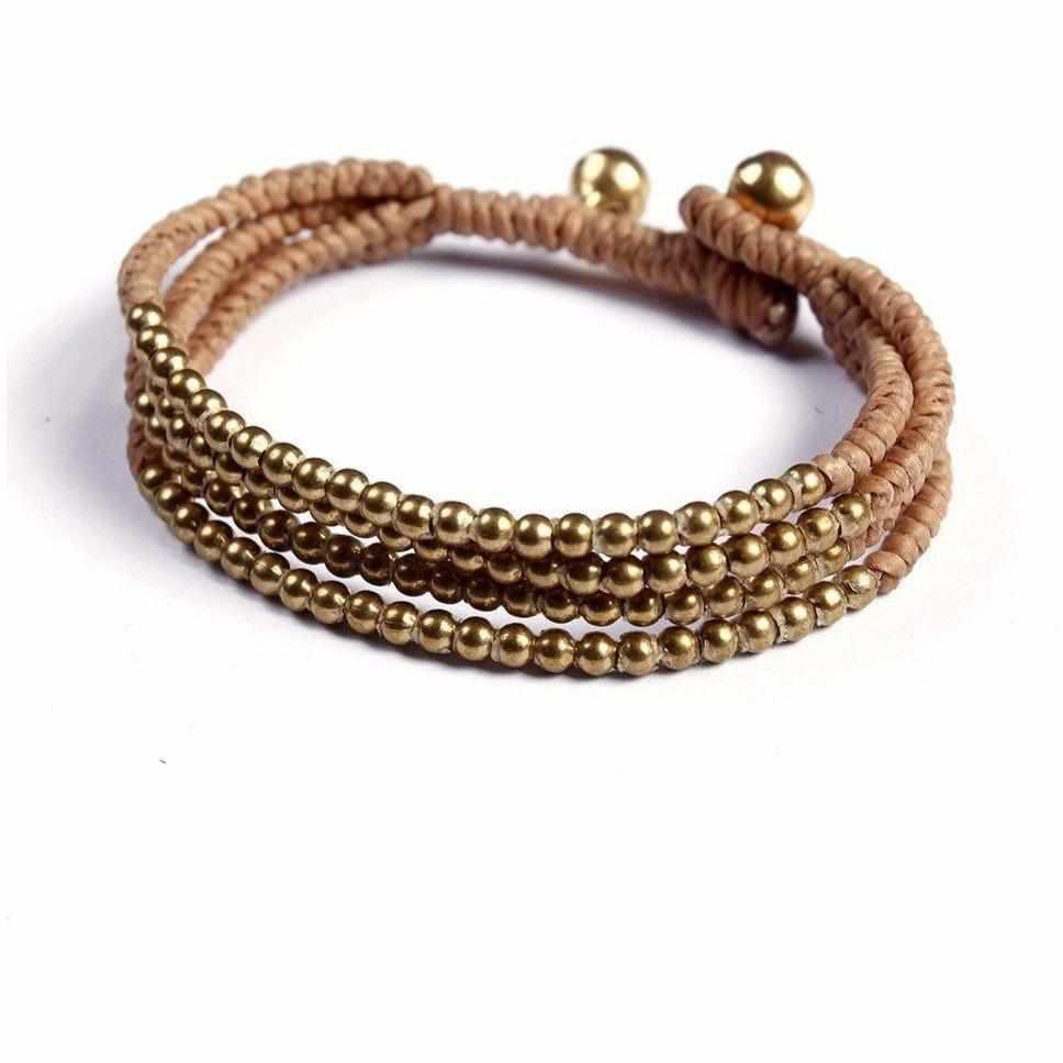 Cherish Brass Bead Adjustable Bracelet - Thailand
