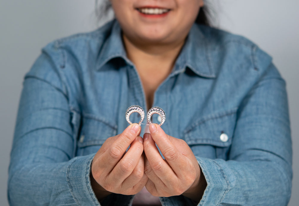 Silver Croissant Hoops - Trades of Hope