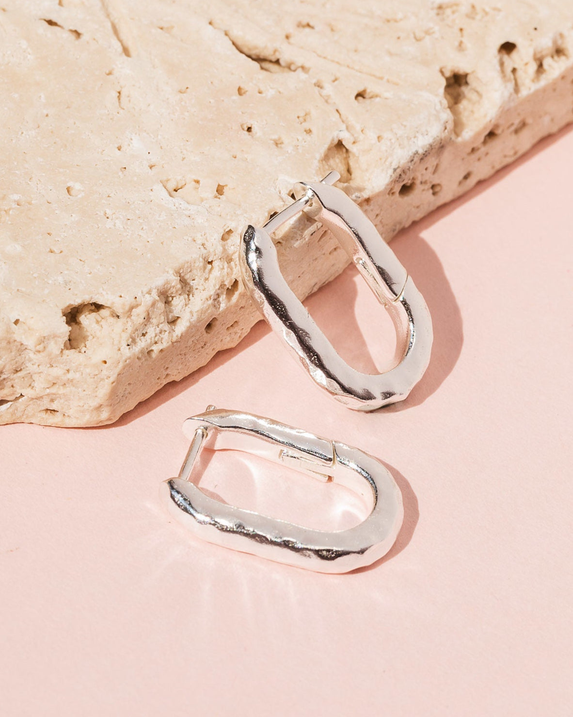 Silver Oblong Hoops - Trades of Hope