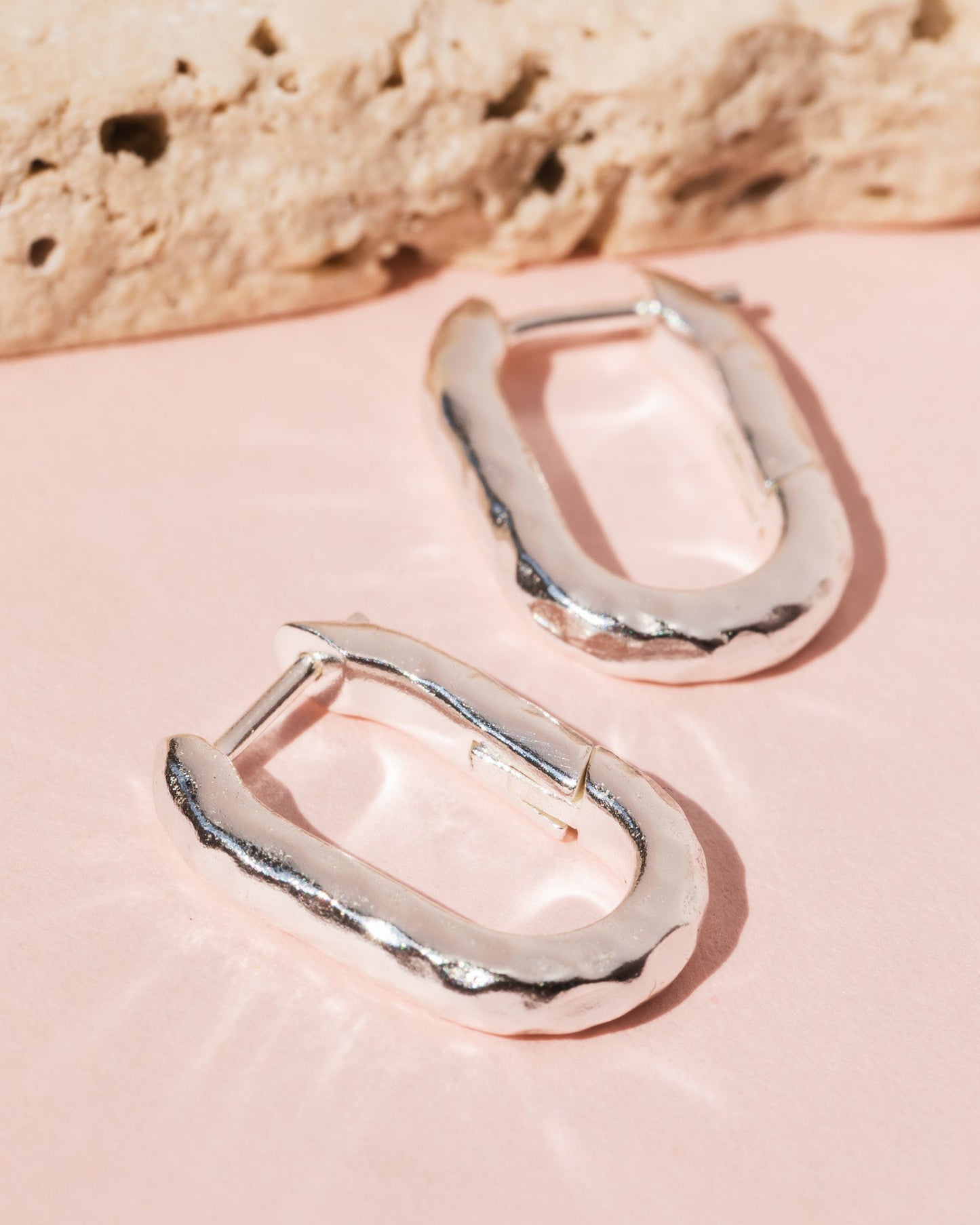 Silver Oblong Hoops - Trades of Hope