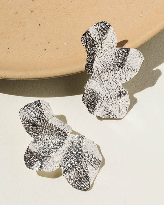 Silver Petal Earrings