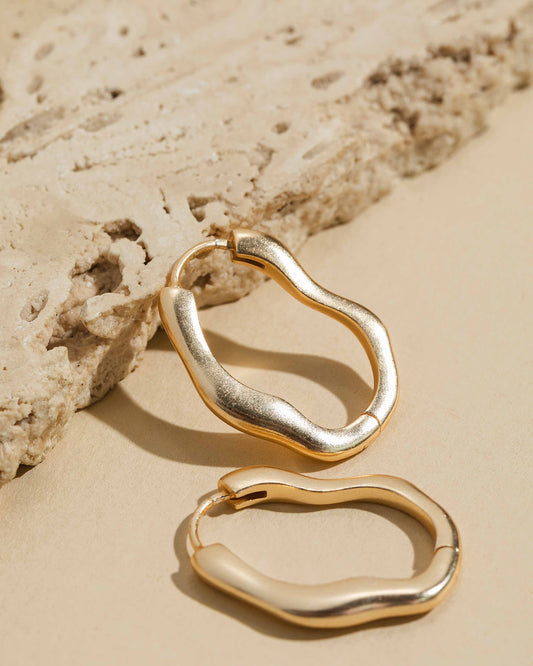Wave Hoops - Gold