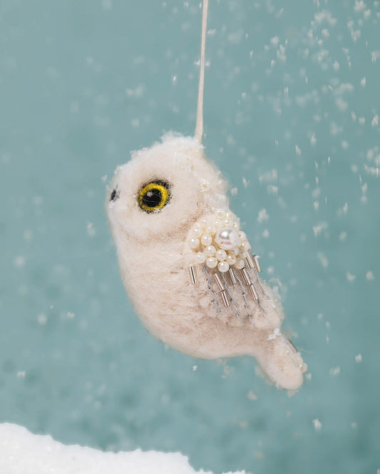 Snowdrop Owl Ornament