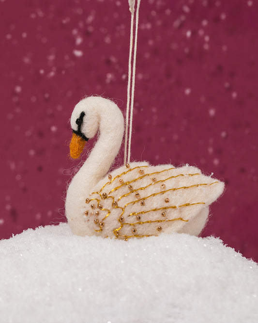 Sugarplum Swan Ornament