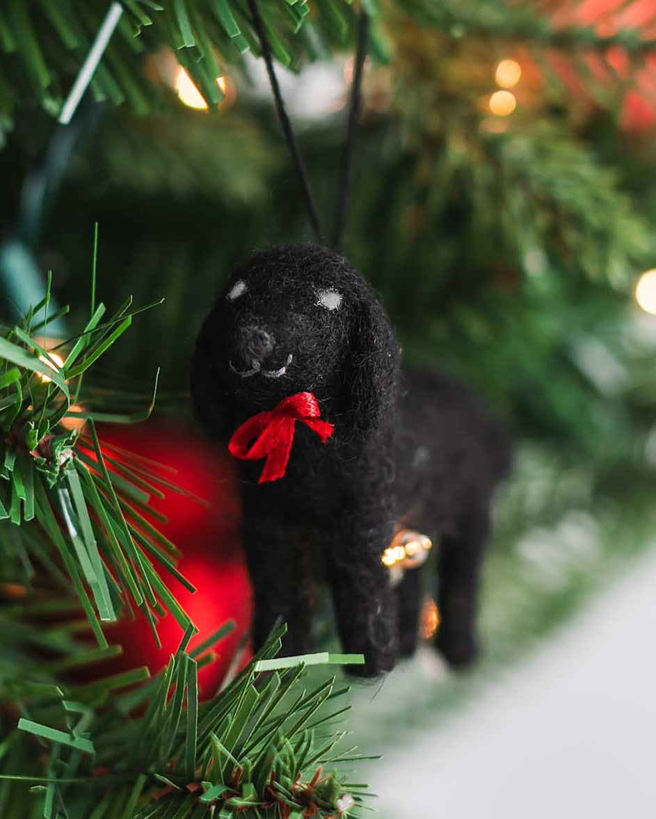 Black Doodle Ornament