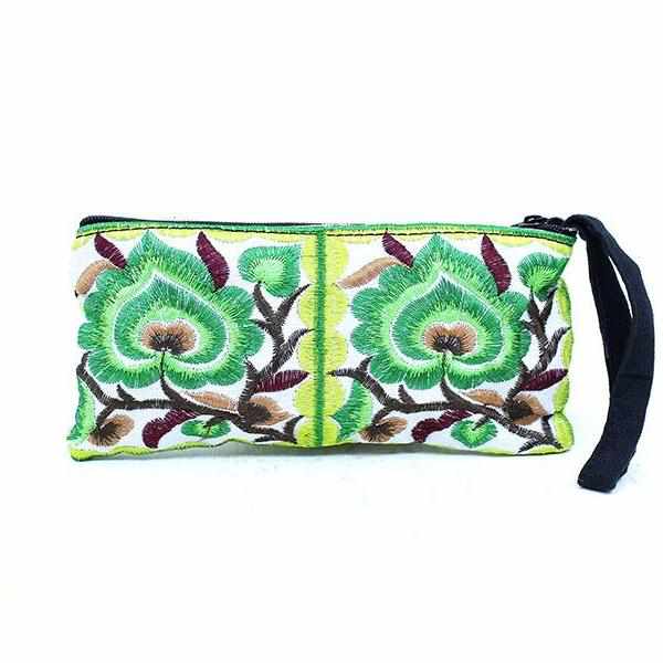 Hmong Embroidered Rectangle Small Wristlet Assorted - Thailand