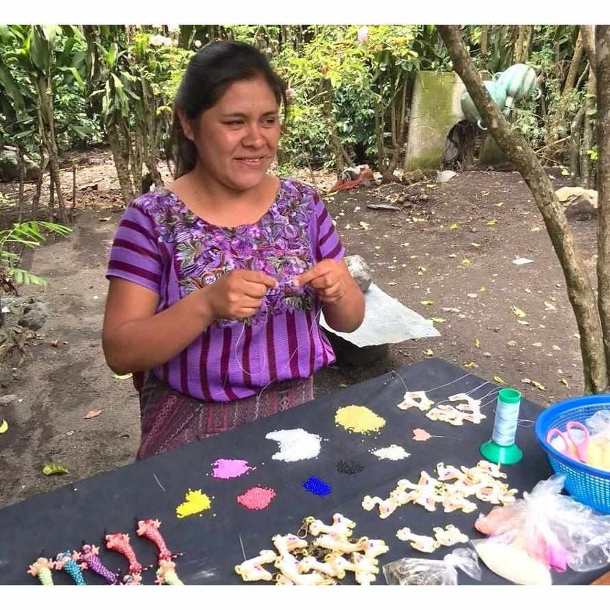 A Fish Seed Bead Keychain - Guatemala