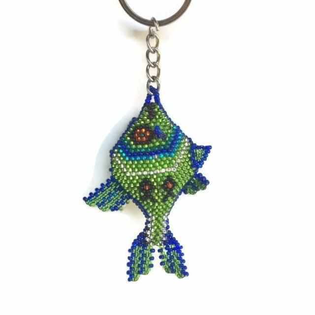 A Fish Seed Bead Keychain - Guatemala