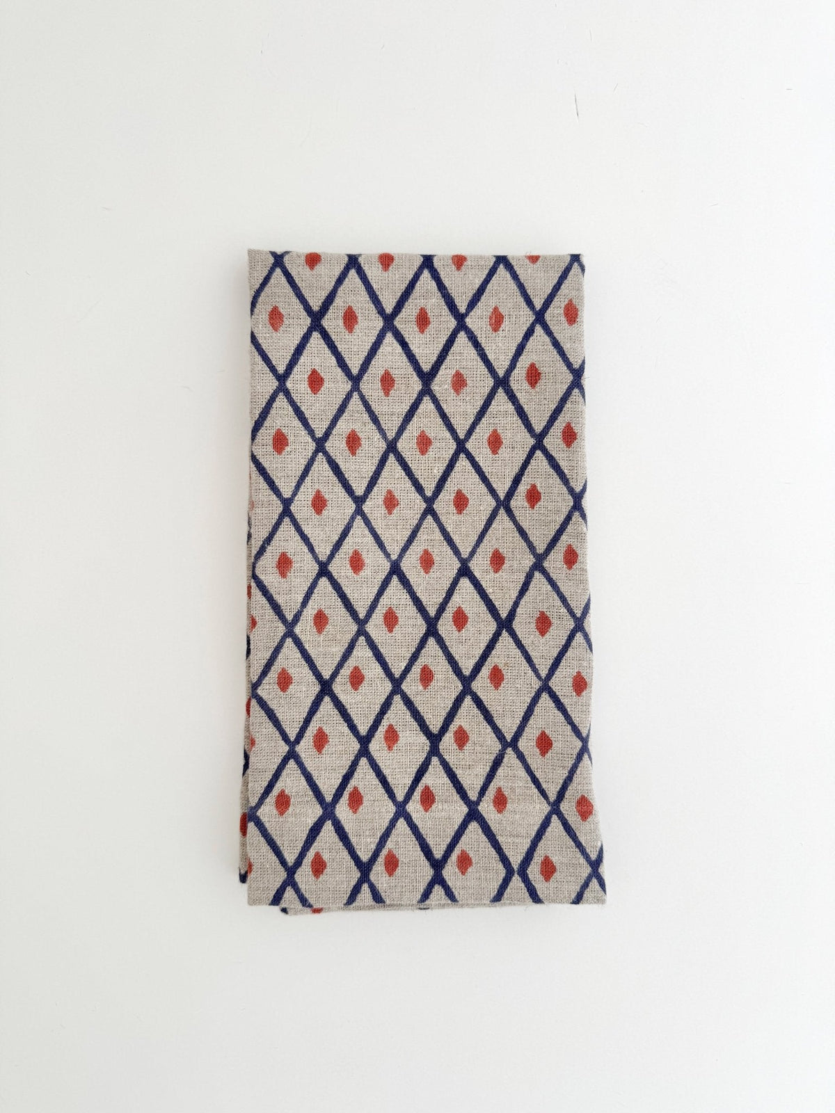 Flax Linen Napkins (set of 4) - Ikat, Navy & Terracotta