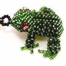Frog Seed Bead Keychain - Guatemala