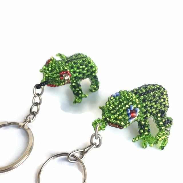 Frog Seed Bead Keychain - Guatemala