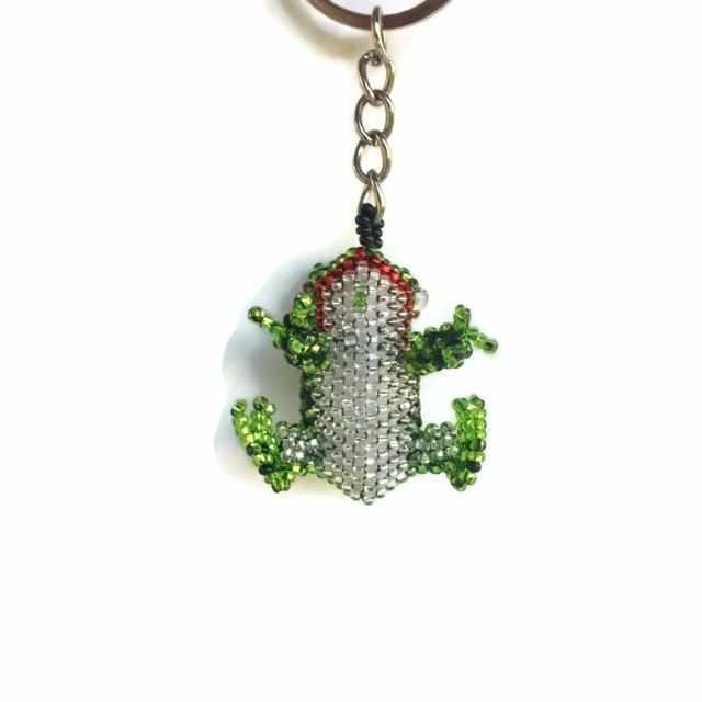 Frog Seed Bead Keychain - Guatemala