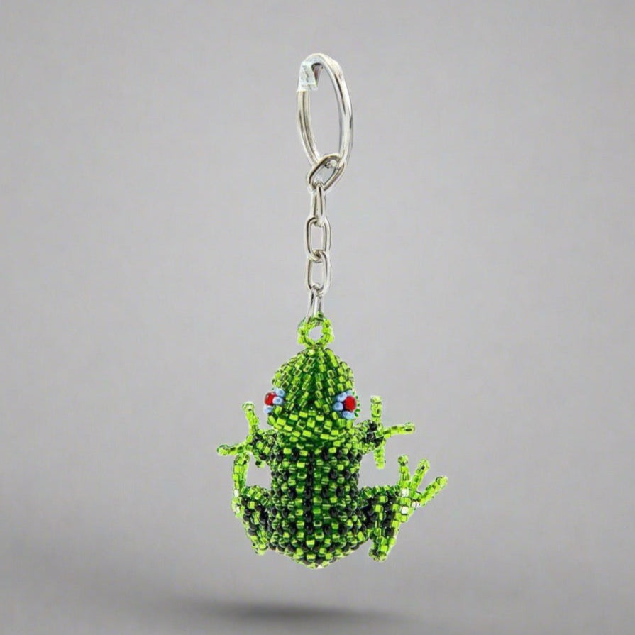 Frog Seed Bead Keychain - Guatemala