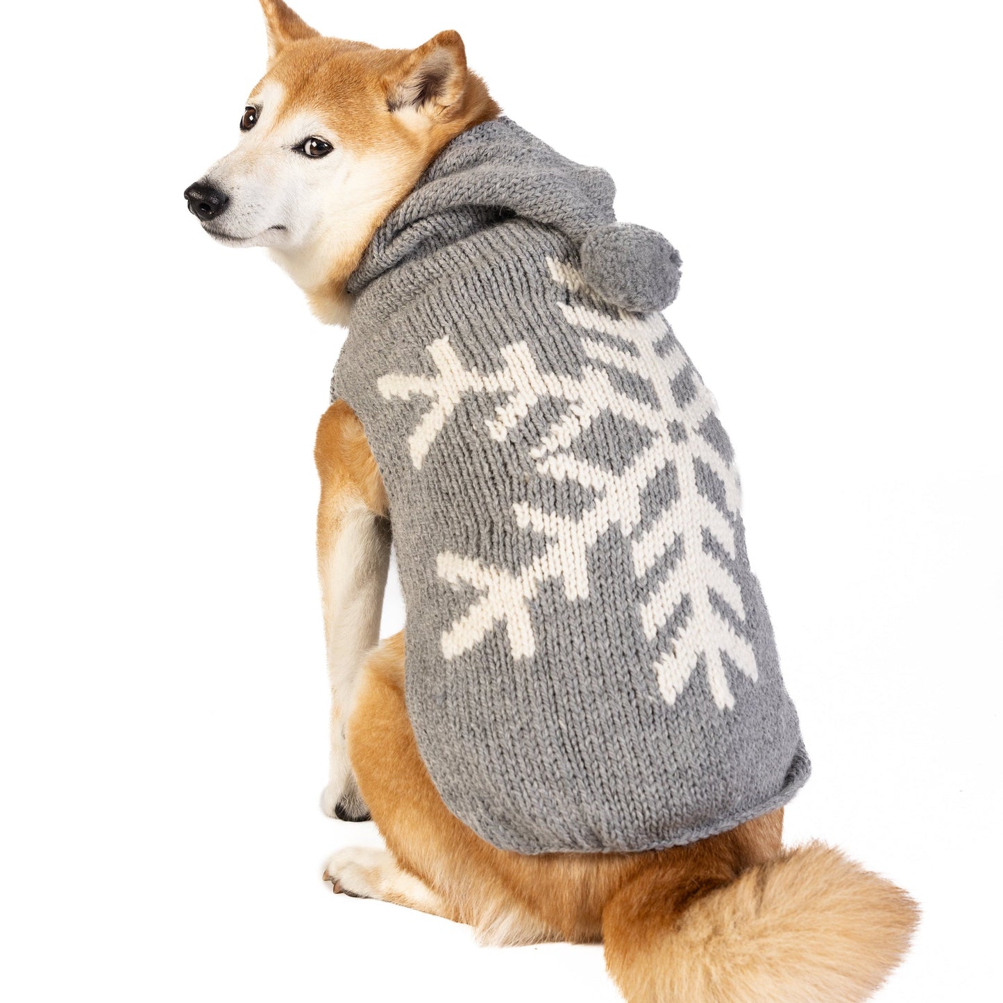 Alpaca Grey Snowflake Dog Sweater