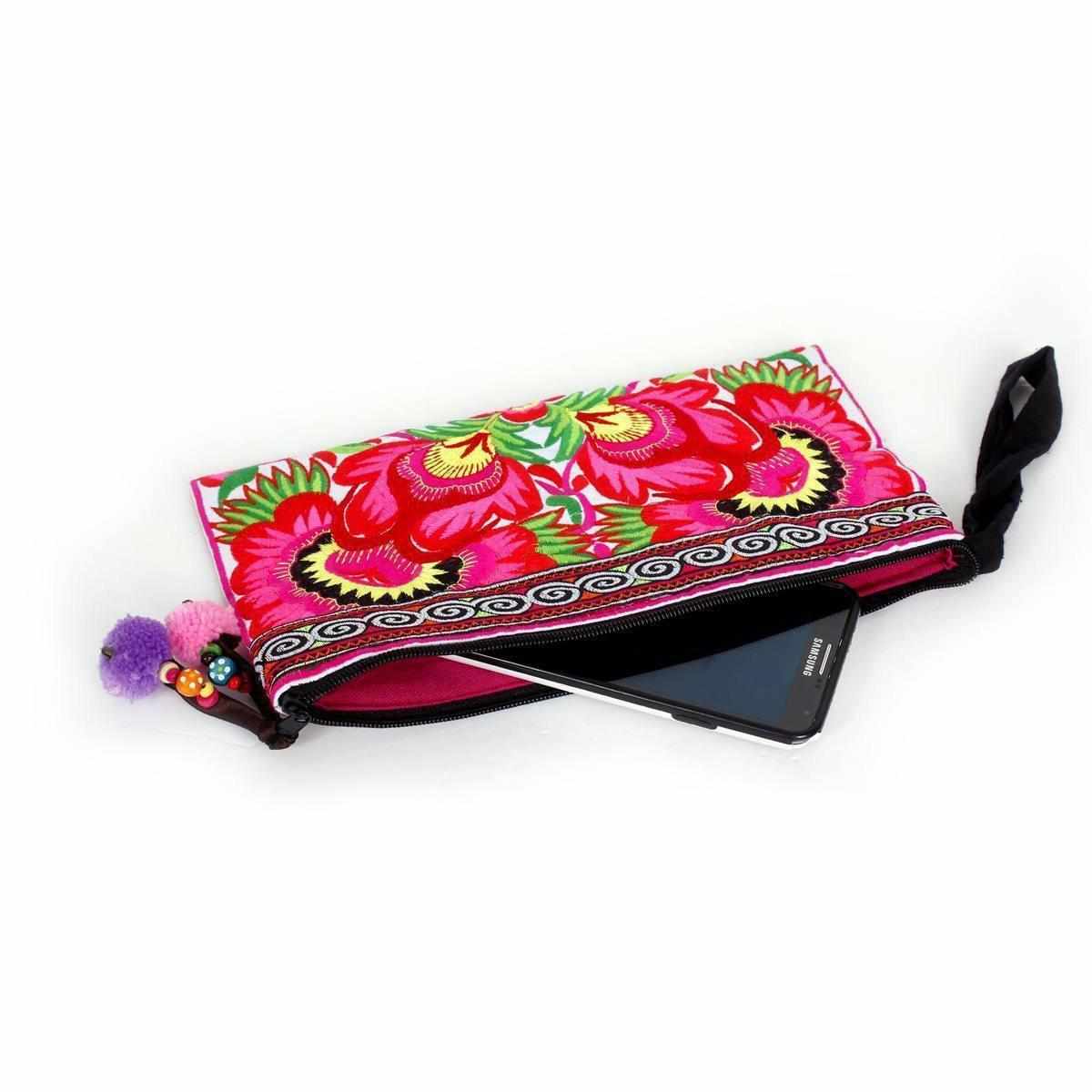 Sarita Hmong Embroidered Wristlet - Thailand