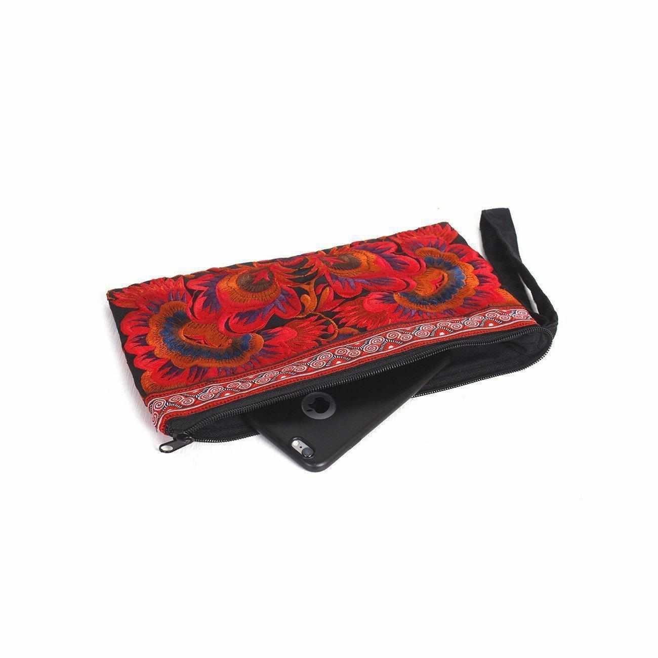 Sarita Hmong Embroidered Wristlet - Thailand