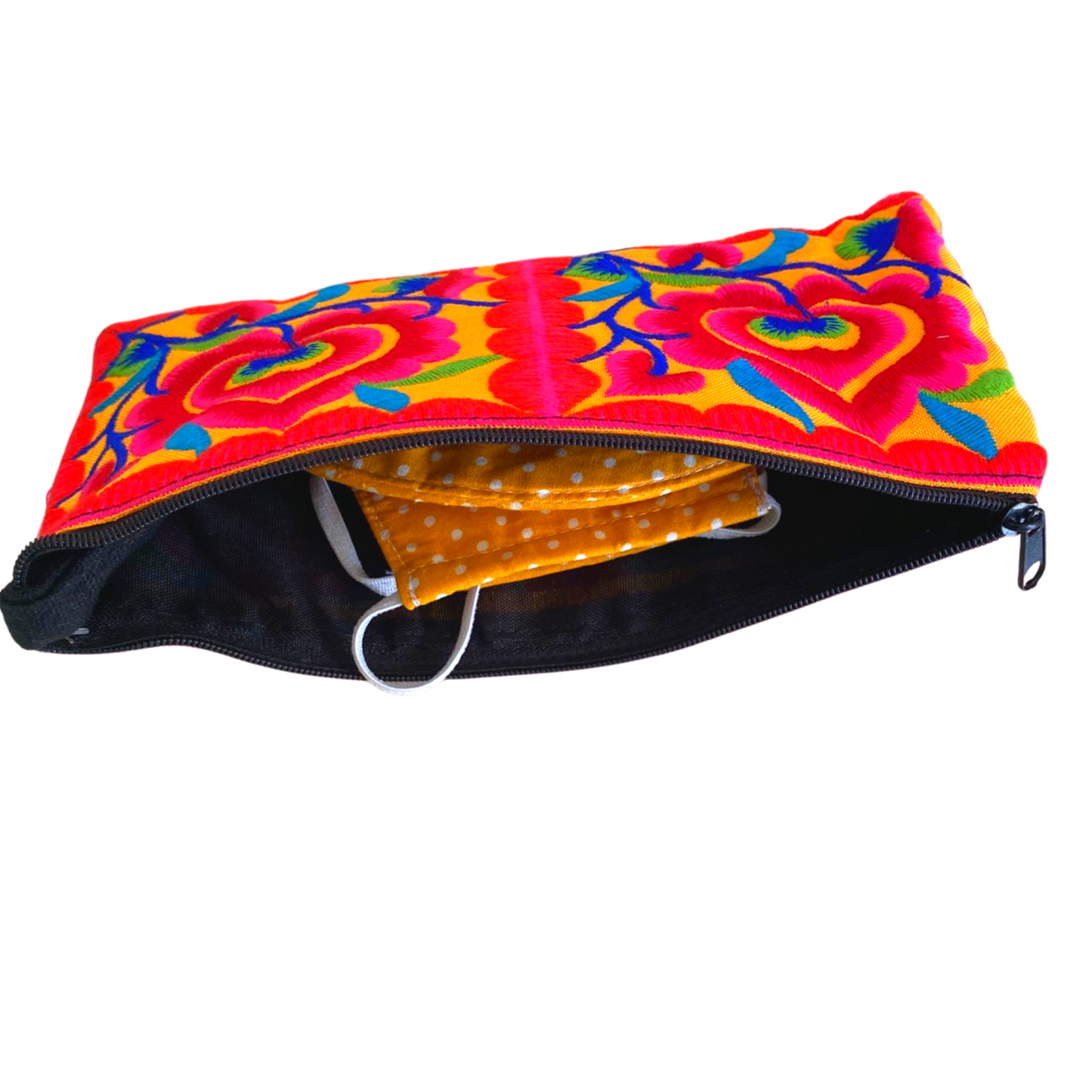 Hmong Embroidered Rectangle Small Wristlet Assorted - Thailand