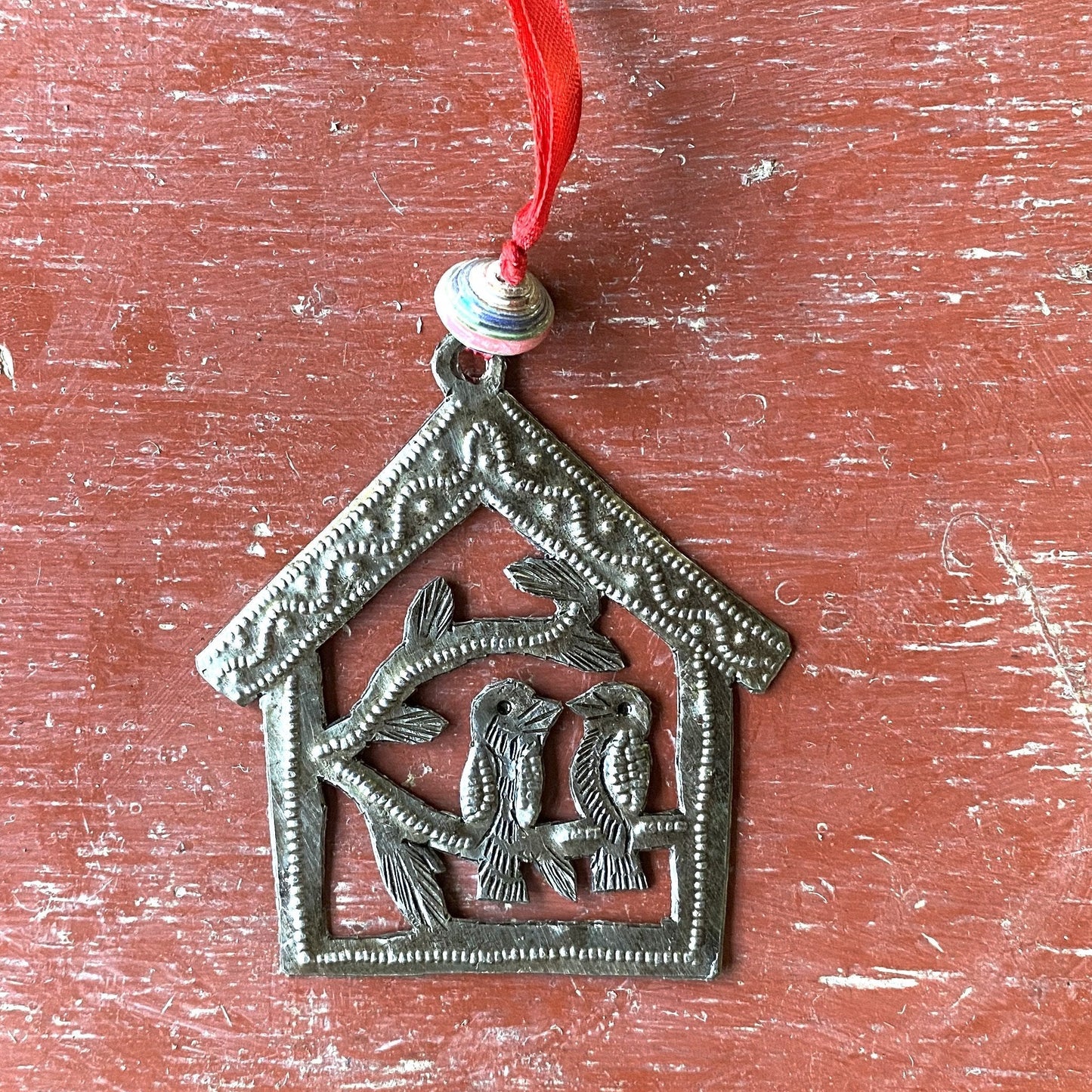 Tiny Bird in House Ornament