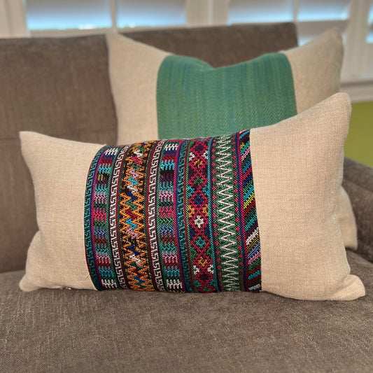 Huipil & Hemp Throw Pillow Cover