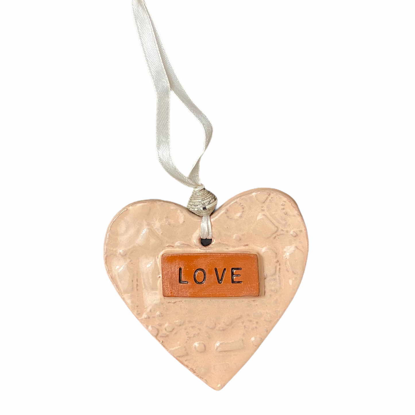 Ceramic Heart Ornament - Blush Love