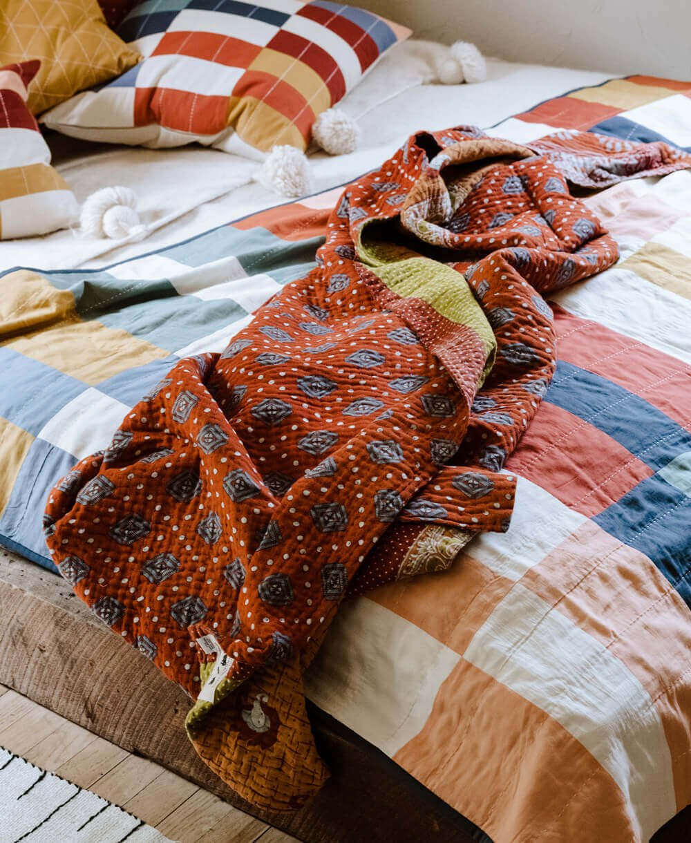 Kantha Quilt Throw - No. 250428