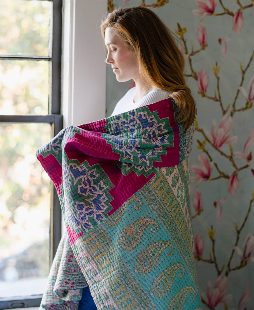 Kantha Quilt Throw - No. 250424