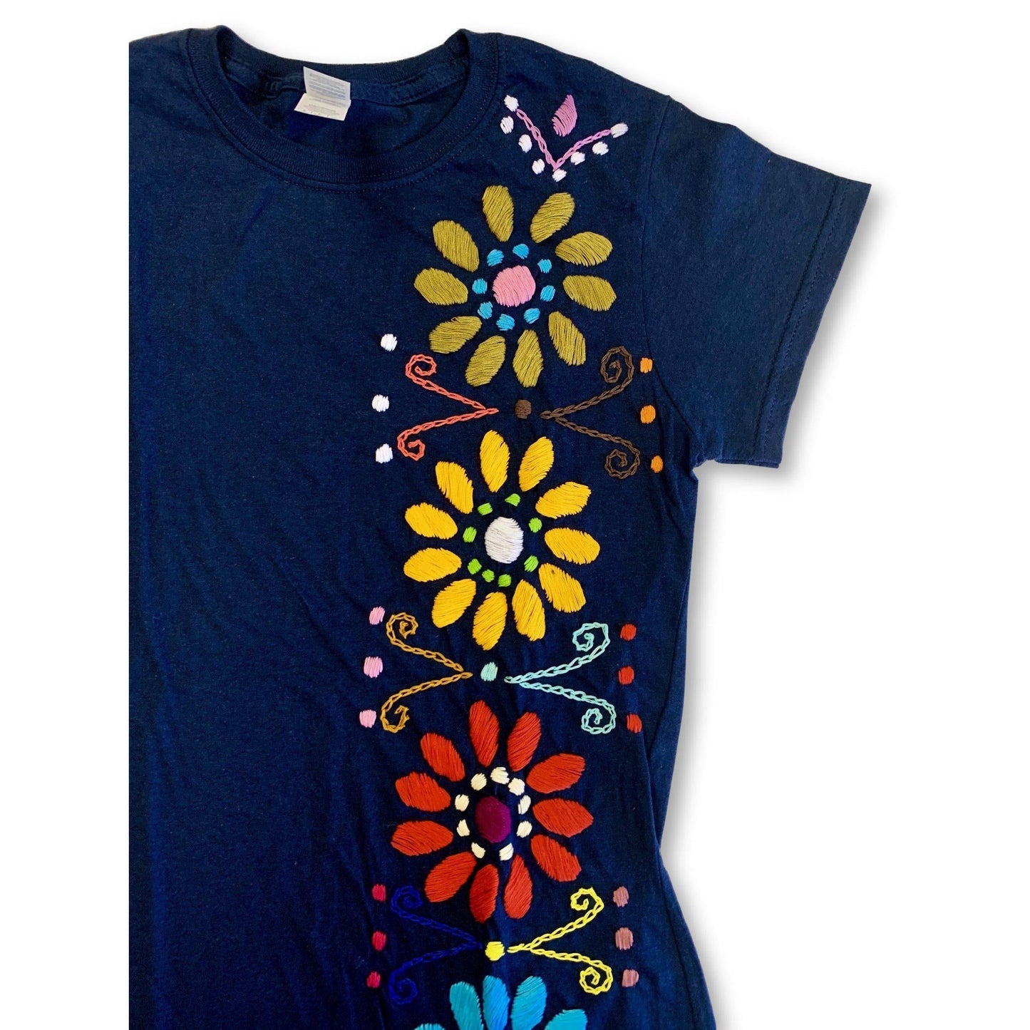 Luzy Hand Embroidered Fitted T-Shirt - Mexico