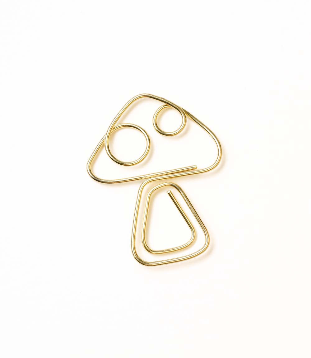 Kitaab Mushroom Wire Bookmark - Gold-tone