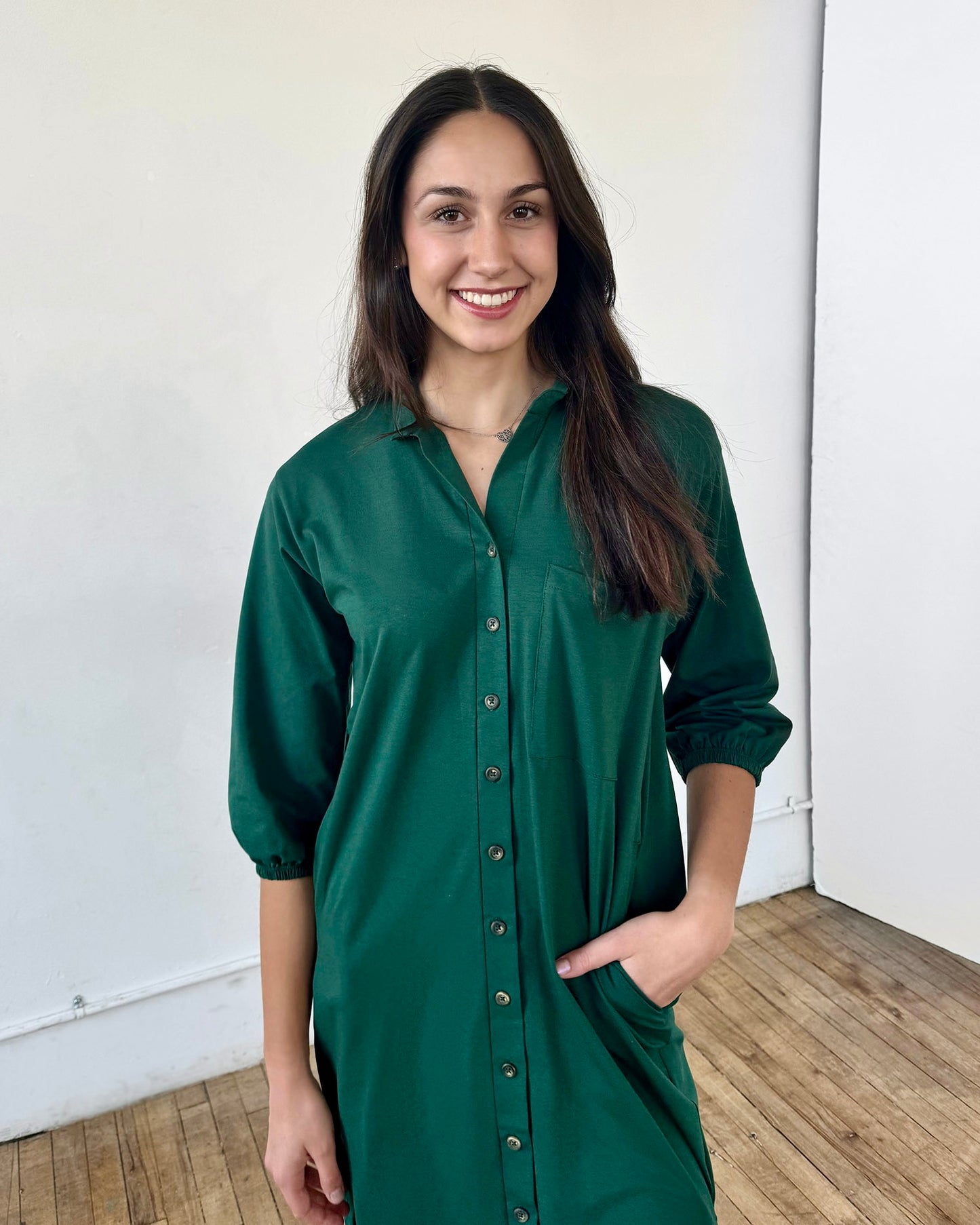 MILLIE dress in Dark Green