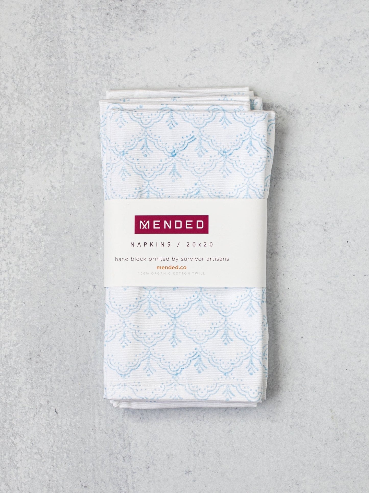 Organic Napkins (set of 4) - Jaipur, Uniform Blue