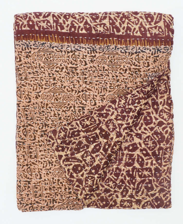 A Small Kantha Quilt Throw - No. 240418