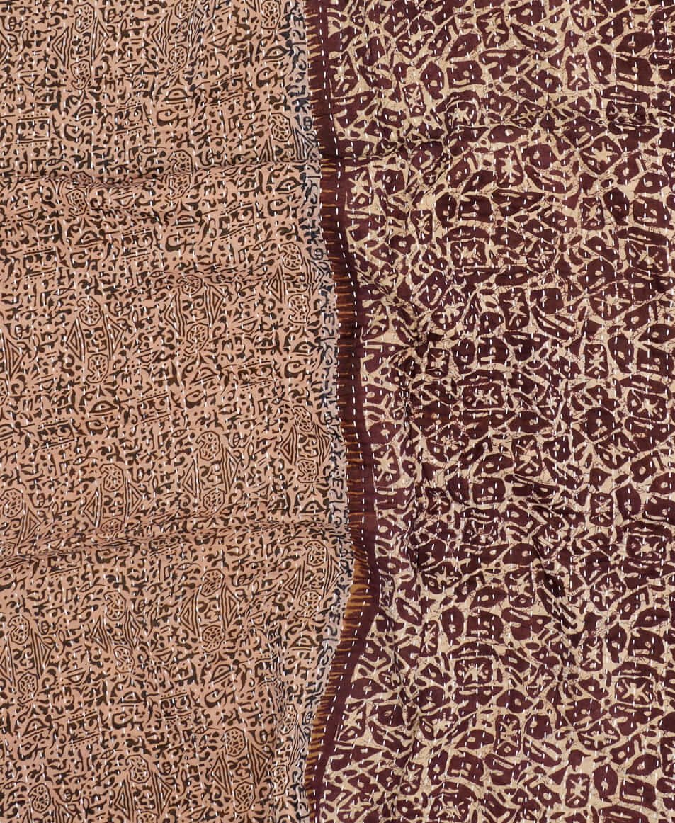 A Small Kantha Quilt Throw - No. 240418