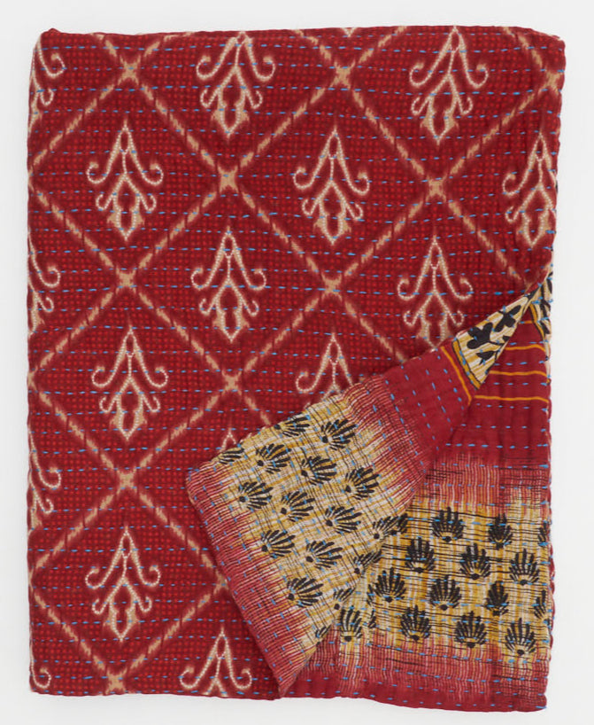 A Small Kantha Quilt Throw - No. 240814
