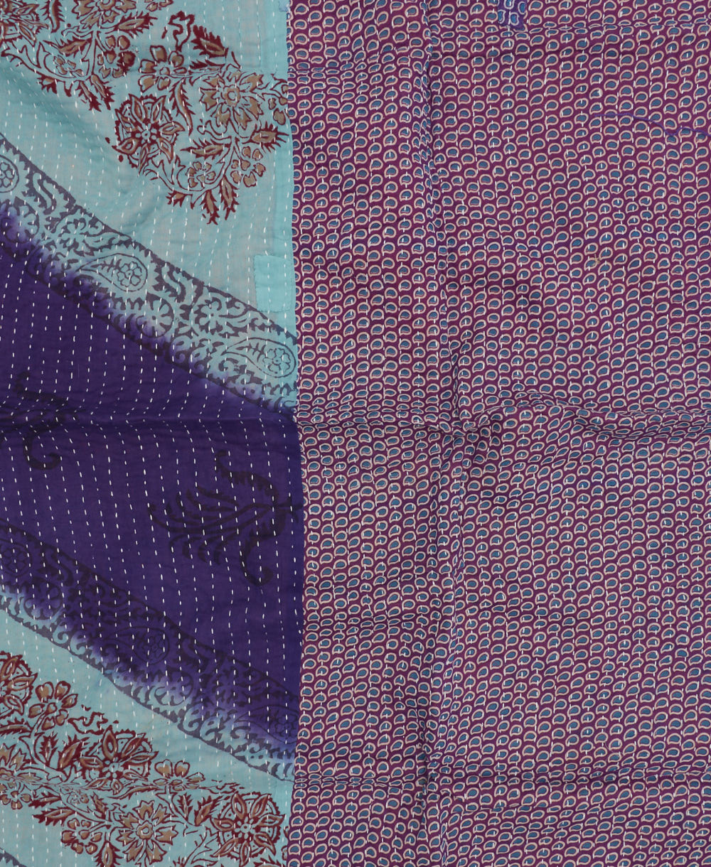 A Small Kantha Quilt Throw - No. 240821