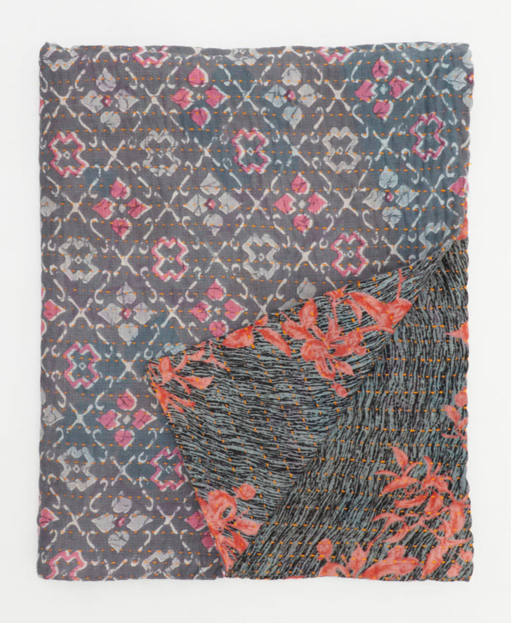Small Kantha Quilt Throw - No. 250405