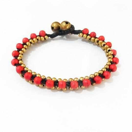 Stackable Bracelet with Brass Beads - Thailand