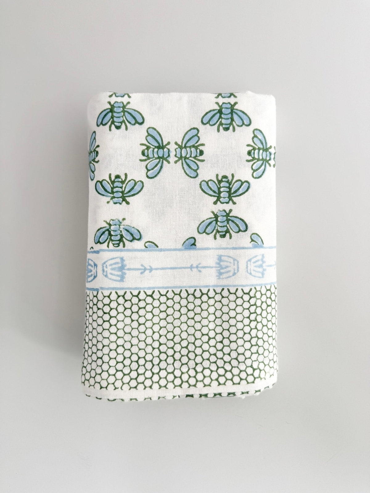 Table Throw - Honeybee - Uniform Blue & Sage