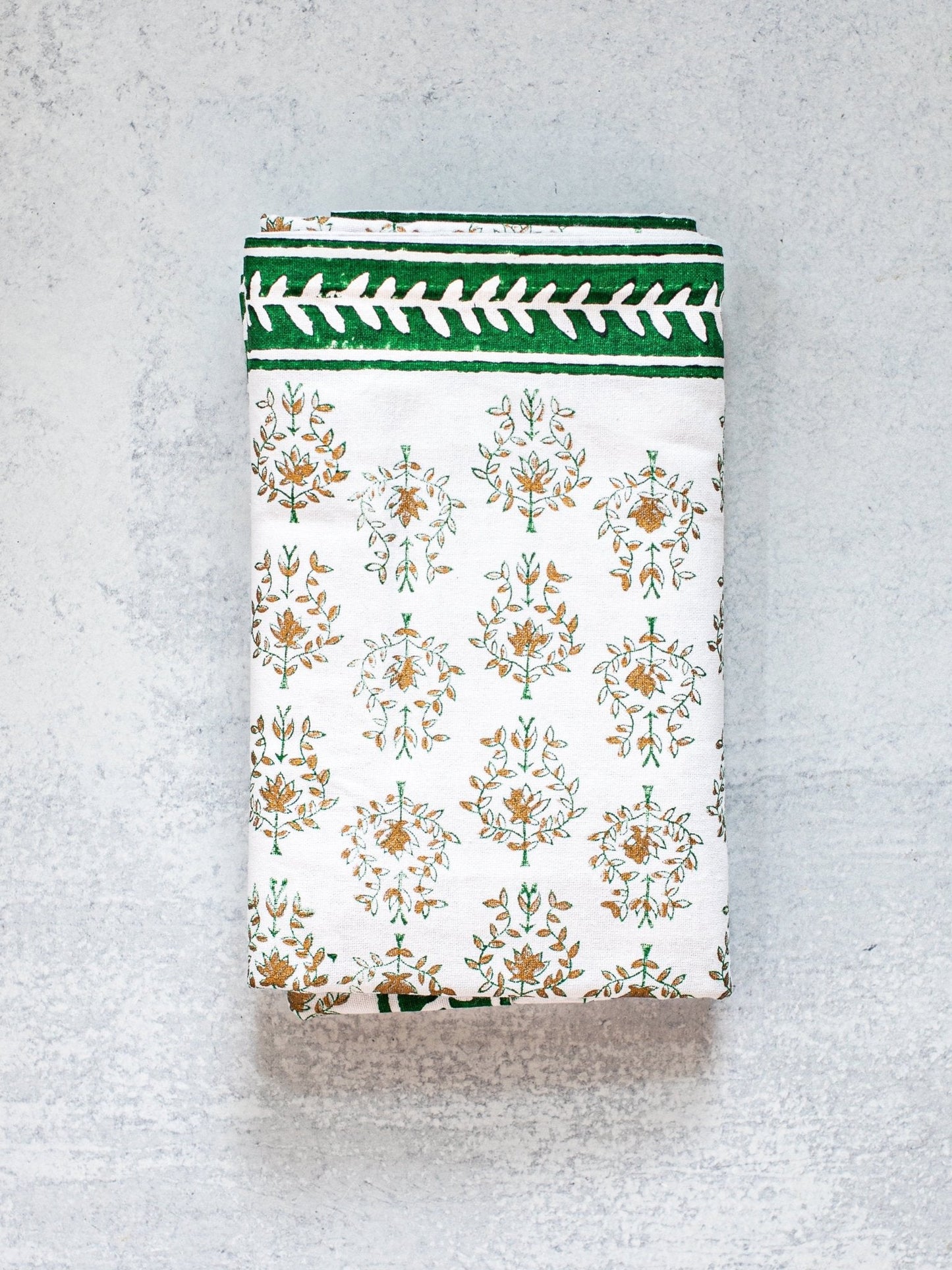 Tablecloth - Lotus, Evergreen & Gold