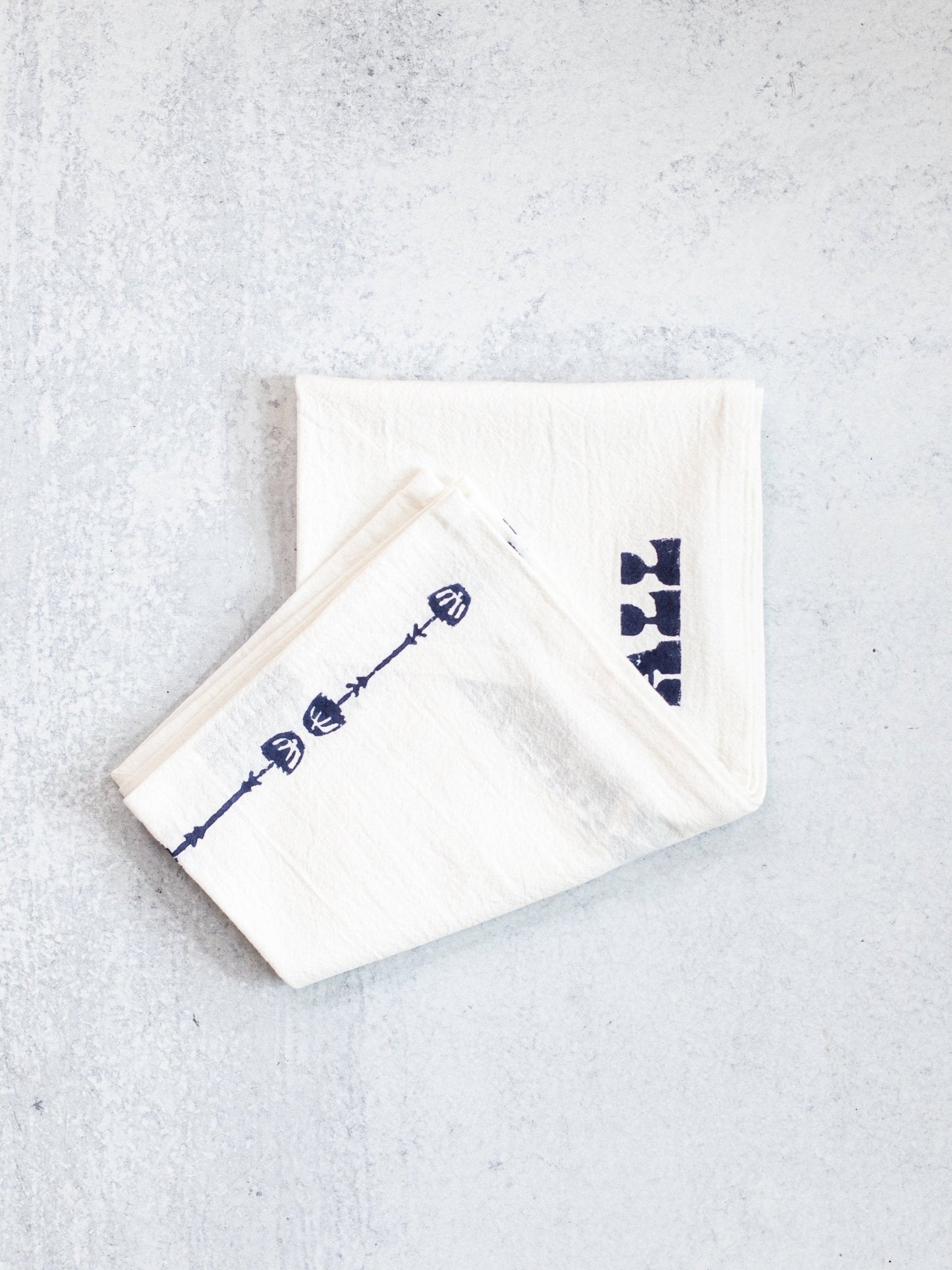 Tea Towel (Ivory) - Howdy, Navy