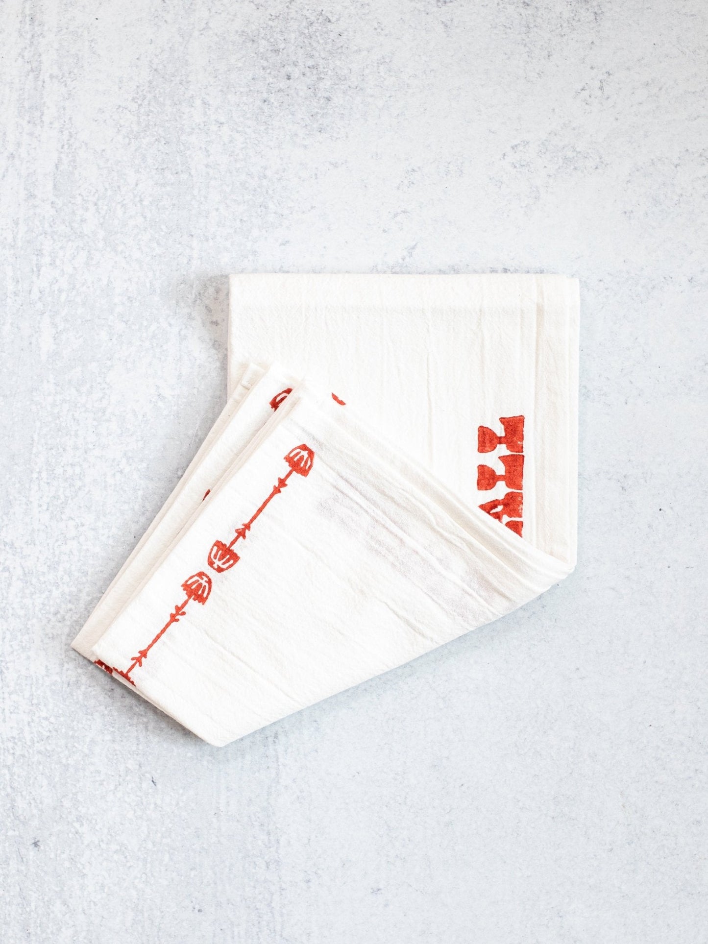 Tea Towel (Ivory) - Howdy, Terracotta