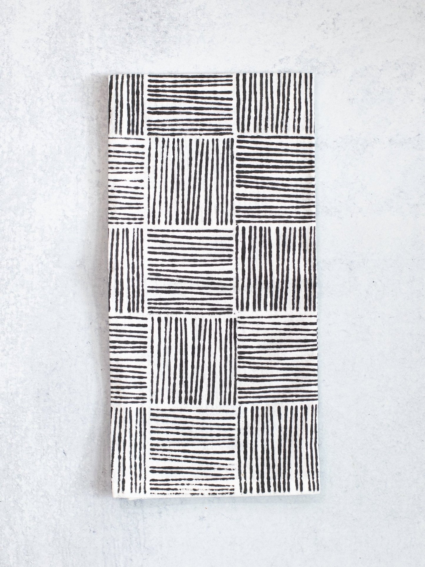 Tea Towel (Ivory) - Striped, Black