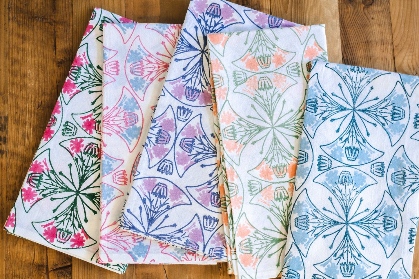 Tea Towel - Mosaic, Navy & Lilac